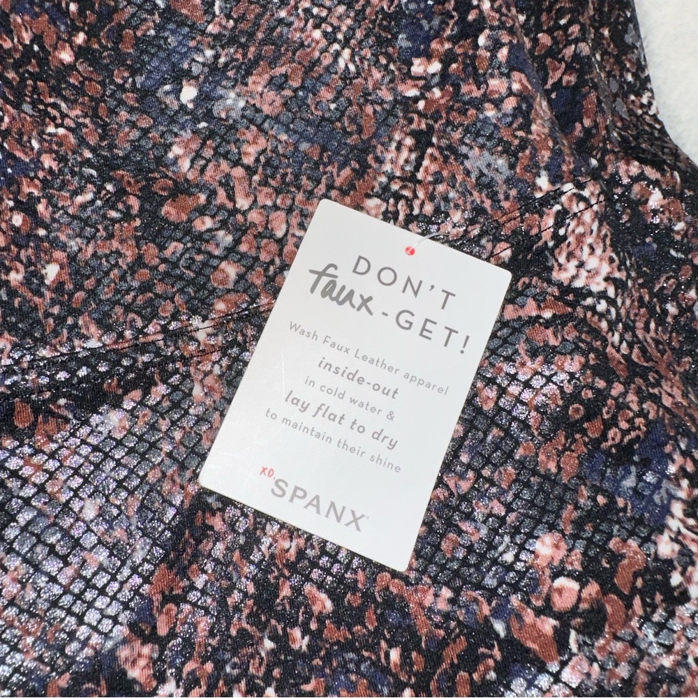 NWT! Spanx Faux Leather Snake Shine Leggings! - Picture 5 of 7